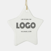 Wit en Zwart Modern Logo Keramisch Ornament (Rechts)