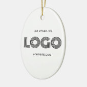 Wit en Zwart Modern Logo Keramisch Ornament (Links)