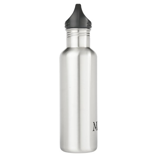 Wit en zwart | Modern monogram Waterfles (Links)