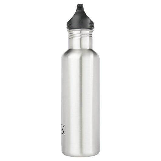 Wit en zwart | Modern monogram Waterfles (Rechts)