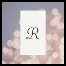 Wit en Zwart Monogram Elegant Eenvoudig Chique