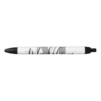 Wit En Zwart Monogram Elegant Zwarte Inkt Pen