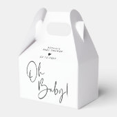 Wit en Zwart Oh Baby Modern Boho Baby shower Bedankdoosjes (Achterkant)