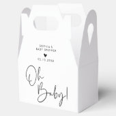 Wit en Zwart Oh Baby Modern Boho Baby shower Bedankdoosjes (Geopend)