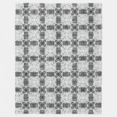 Wit en zwart opengewerkte geometrische patroon Ann Fleece Deken (Voorkant)