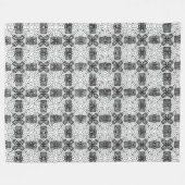 Wit en zwart opengewerkte geometrische patroon Ann Fleece Deken (Voorkant (Horizontaal))