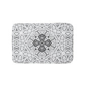 Wit en zwart opengewerkte geometrische patroon Els Badmat (Voorkant)