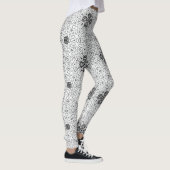Wit en zwart opengewerkte geometrische patroon Els Leggings (Rechts)