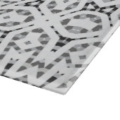 Wit en zwart opengewerkte geometrische patroon Els Snijplank (Hoek)