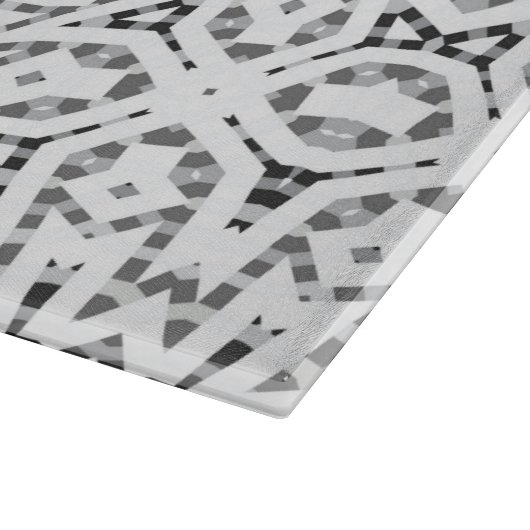 Wit en zwart opengewerkte geometrische patroon Els Snijplank (Hoek)