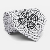 Wit en zwart opengewerkte geometrische patroon Els Stropdas (Opgerold)