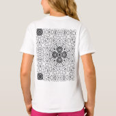 Wit en zwart opengewerkte geometrische patroon Els T-shirt (Achterkant)