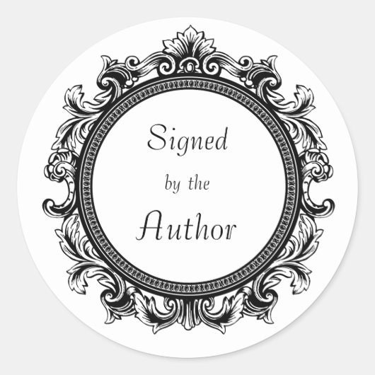 Wit en zwart ronde sticker (Voorkant)