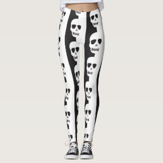 Wit en zwart Schedels patroon Leggings