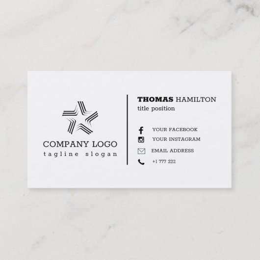 Wit en zwart visitekaartje (Achterkant)