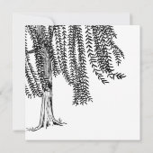 Wit en zwart Willow Tree Weddenschap Kaart (Achterkant)