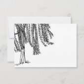 Wit en zwart Willow Tree Wedding RSVP (Achterkant)