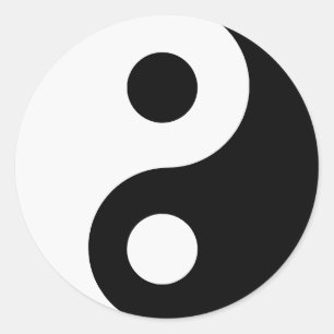 Wit en Zwart Yin en Yang-symbool Ronde Sticker