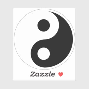 Wit en zwart Yin en Yang-symbool Sticker