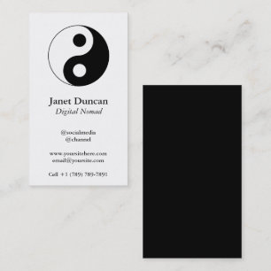 Wit en Zwart Yin en Yang-symbool Visitekaartje