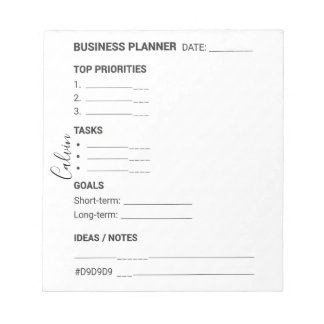 Wit en zwart zakelijk planner notitieblok