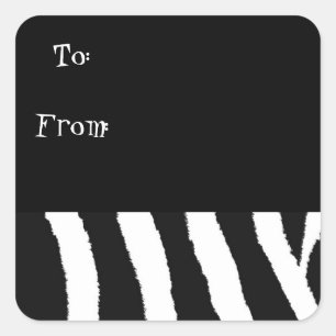 Wit en zwart zebra patroon vierkante sticker