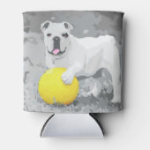 Wit Engels Bulldog portret met bal Blikjeskoeler (Voorkant)