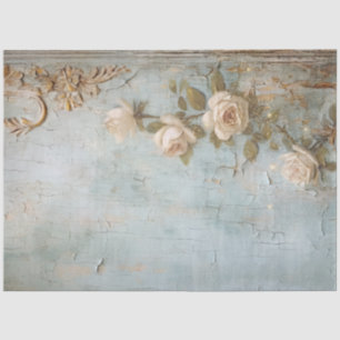  wit Engels rozen goud folie ornament Tissuepapier