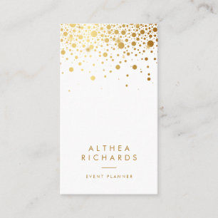 Wit   Faux Gold Foil Confetti Stippen Vezel Visitekaartje