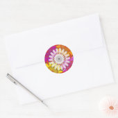WIT felle ZON Chakra Zonnebloem Yoga Mandala FUN Ronde Sticker (Envelop)