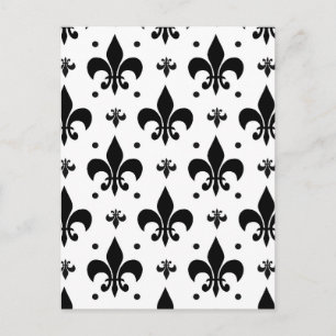 Wit Fleur-de-lis-patroon ontwerp achtergrond Briefkaart