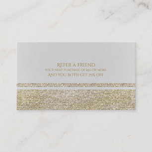 Wit & Fonkelend Goud Glam Glitters Stuur een Vrien Aanbevelingskaartje
