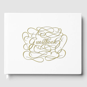 Wit gastenboek met fancy letters
