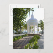 wit - gazebo op een tropisch eiland briefkaart (Voorkant / Achterkant)