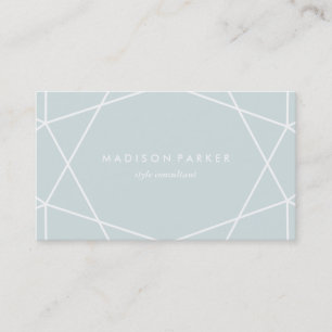Wit Geometrisch Patroon op Mint Green Visitekaartje