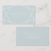 Wit Geometrisch Patroon op Mint Green Visitekaartje (Voorkant / Achterkant)