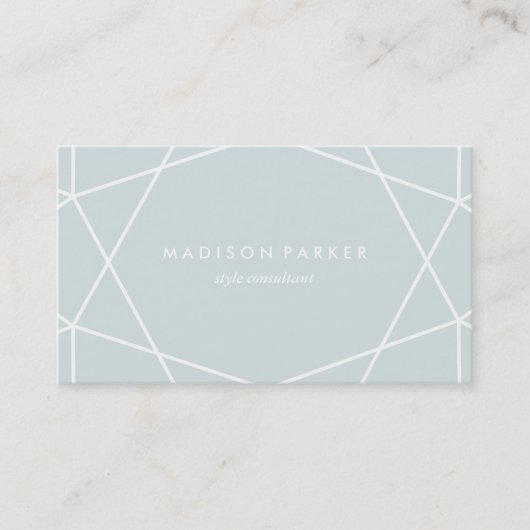 Wit Geometrisch Patroon op Mint Green Visitekaartje (Voorkant)