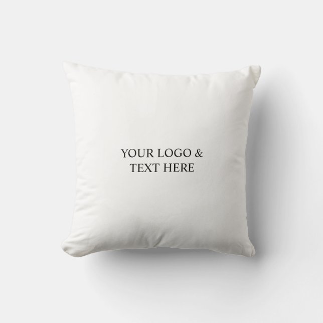Wit Gepersonaliseerd – Uw Logo & Tekst Hier Kussen (Voorkant)
