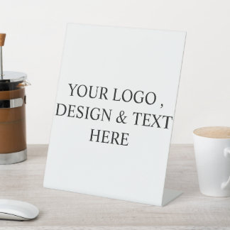Wit Gepersonaliseerd – Uw Logo & Tekst Hier Reclamebord Met Voetstuk