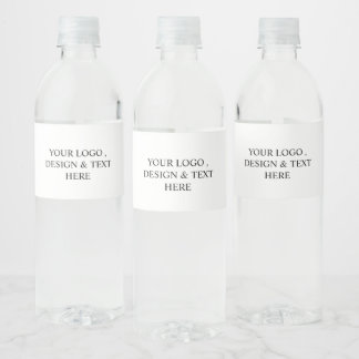 Wit Gepersonaliseerd – Uw Logo & Tekst Hier Waterfles Etiket