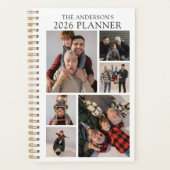 Wit Gepersonaliseerde 6 Fotocollage Jaarlijks Planner (Voorkant)