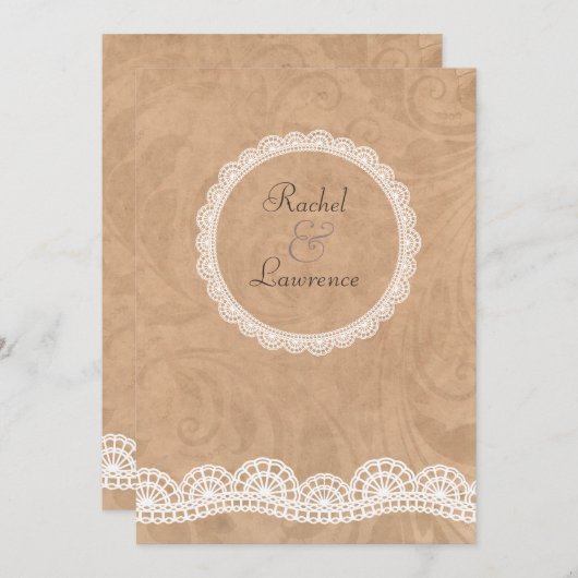  Wit Gepersonaliseerde Uitnodiging van de Weddensc (Voorkant / Achterkant)