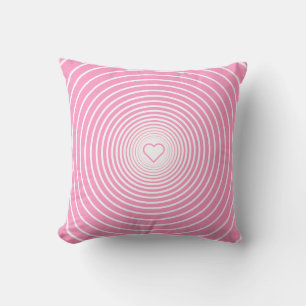 Wit gestreept roze kussen met hart Kies kleuren