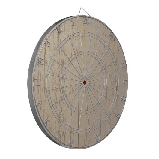 Wit getextureerd houten korrel dartbord (Voorkant Links)