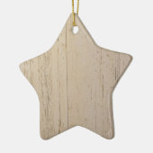 Wit getextureerd houten korrel keramisch ornament (Links)