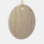 Wit getextureerd houten korrel keramisch ornament (Rechts)