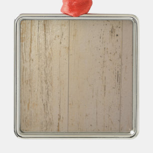 Wit getextureerd houten korrel metalen ornament