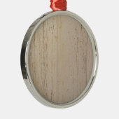 Wit getextureerd houten korrel metalen ornament (Rechts)