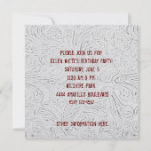 Wit getoold leder en uitnodiging tot rode kant (Achterkant)