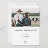 WIT Getrouwd & Bright Pas getrouwd Feestdagenkaart (Achterkant)